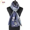 Comfortable new design custom winter wool flower ladies printed scarf