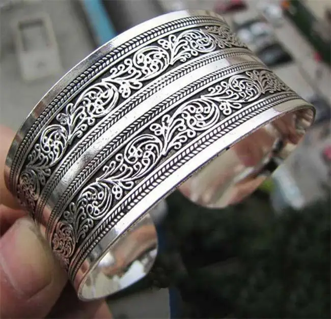 HOT SALE Tibet Silver Men's Bracelet A pair 