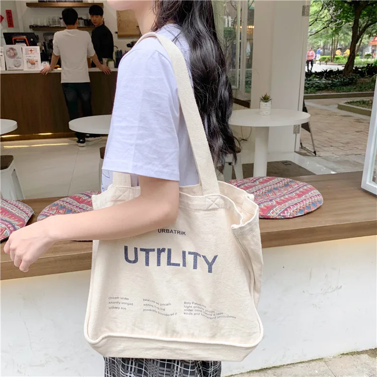

Canvas Bag Silk Screen Printing Quality Twill Nature Color Cotton 1 Color Tote Bag,handled Black / Beige 20190516001 Sinohood