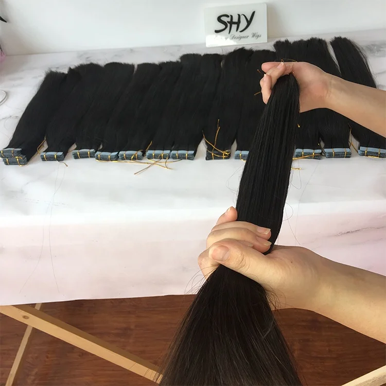 

European Hair Tape In Hair Extensions 24 Inch Normal Ends