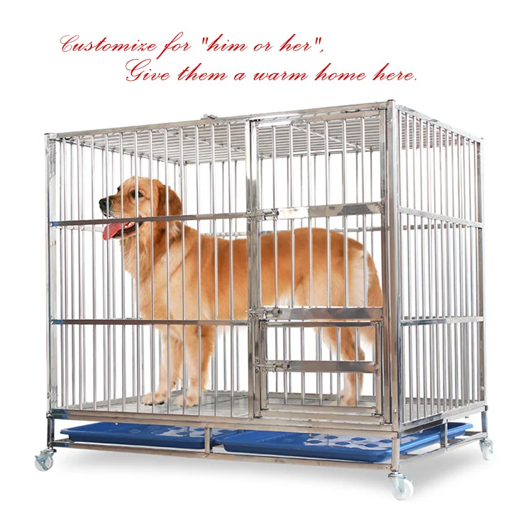Stainless Steel Dog Cage Whosale and Well Sale Pet Dog Crates With Wheels