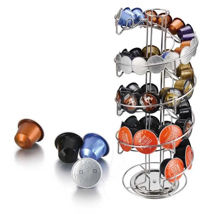 

nespresso or coffee capsule holder glass coffee cup with metal holder, Black