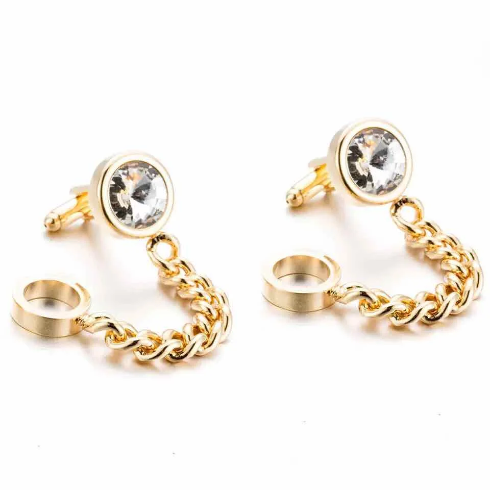 

Wholesale Novelty crystal Chain Link Cufflinks with diamond for Men, Picture