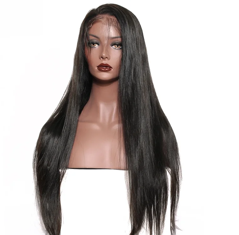 

Wholesale Indian women Human Hair wig Raw 26 Inch Lace Wig Long Black Full 150cm Long Wigs for Black Women, Natural black