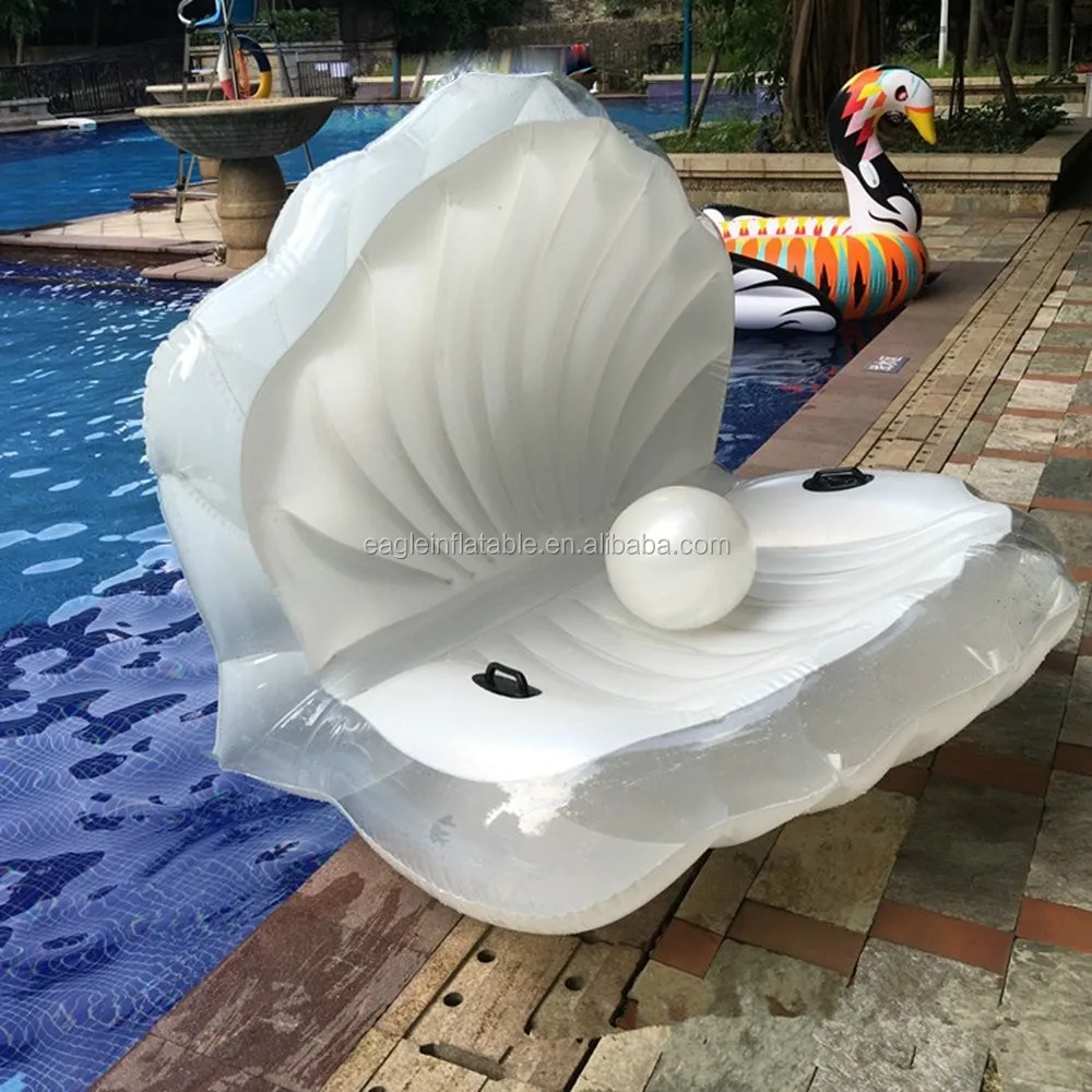 Customized Seashell Float Swimming Pool Giant Shell Rideable Inflatable Float Toy Raft