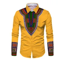 

OEM Trending Men African Fashion Dashiki Design Print Shirt Mandarin Collar Personal Customized African Men Clothing WYN352