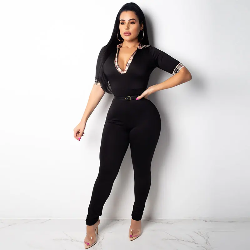 

Casual Skinny Black One-piece Jumpsuit Item NO: L5540