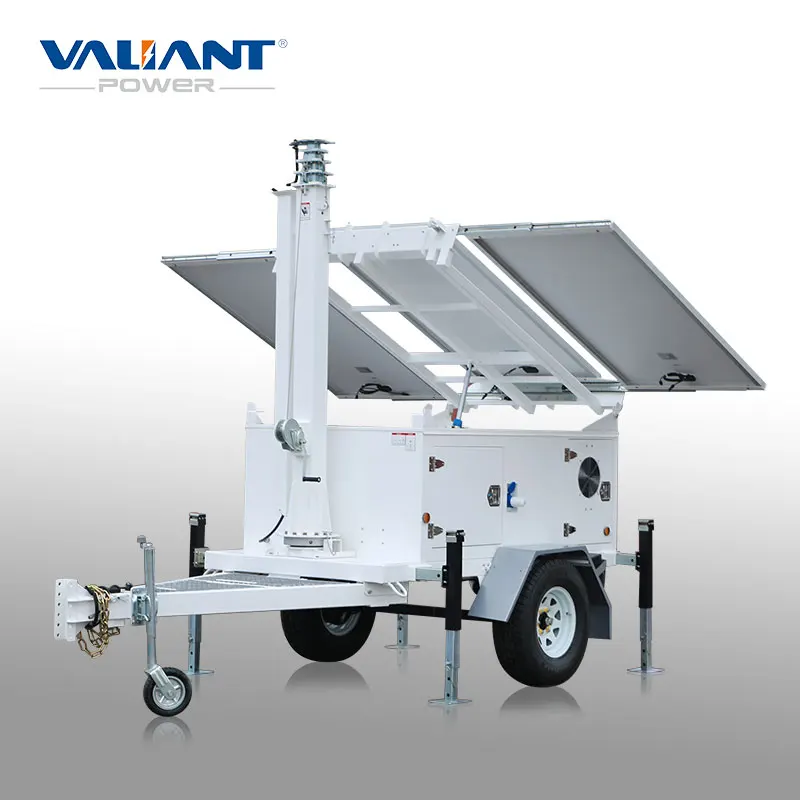 mobile solar power trailer system for lighting,cctv security,communication
