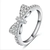 Women's 925 sliver plating Rhinestone Eternity Butterfly Rings