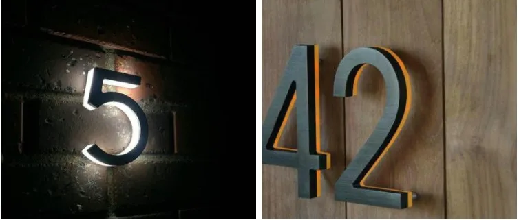 Custom Outdoor 3d Lighted Address Numbers Stainless Steel Led Backlit