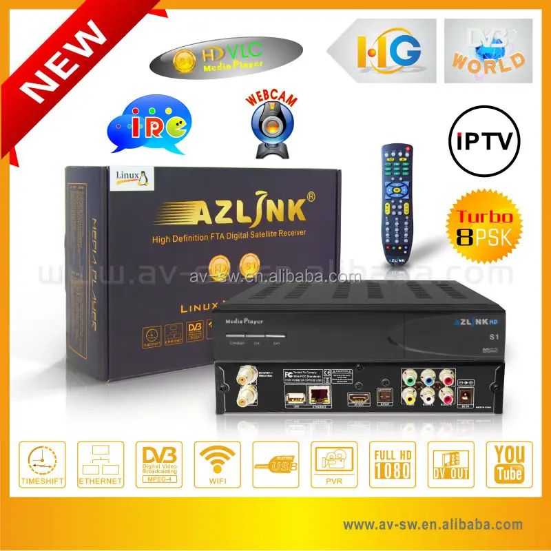 

AZLINK HD S1 with Turbo 8PSK ls500 dvb-s2 newcamd iks sks FTA decoder for canada and usa 1pcs /lot, N/a