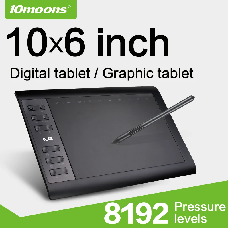 
New 1060 Plus Professional Drawing Tablet 8192 Levels Pen Pressure 12 Hot Key Graphic Tablet 