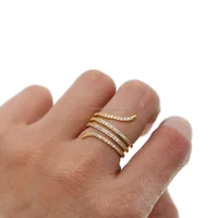 

2020 micro pave cz multi wrap fashion gold plated jewelry charming women finger cz ring