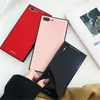 Square Soft TPU Tempered Glass Mirror Back Cover Phone Case For iPhone 6 6 Plus 7 7 Plus