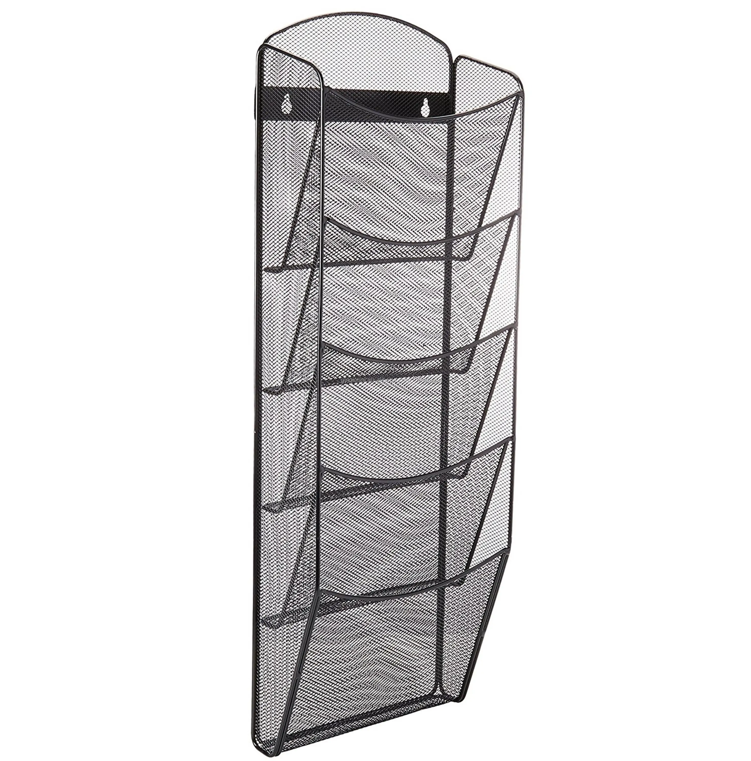 Mesh 5 Slot Wall Mounted Magazine Rack Holder Onyx Steel Magazine Rack Holder Onyx Steel Mesh
