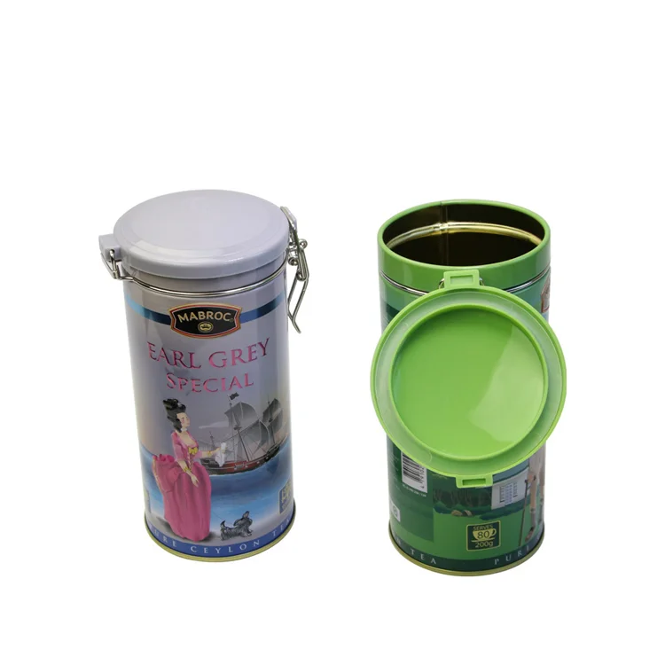 Bodenda food grade coffee tin  packaging box  airtight round metal tin box with clip lid