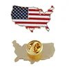 Custom gold plated american national map shape usa flag lapel pin