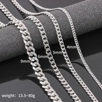 

WISH hot sale men jewelry stainless steel six-sided grinding necklace tide titanium steel chain necklace