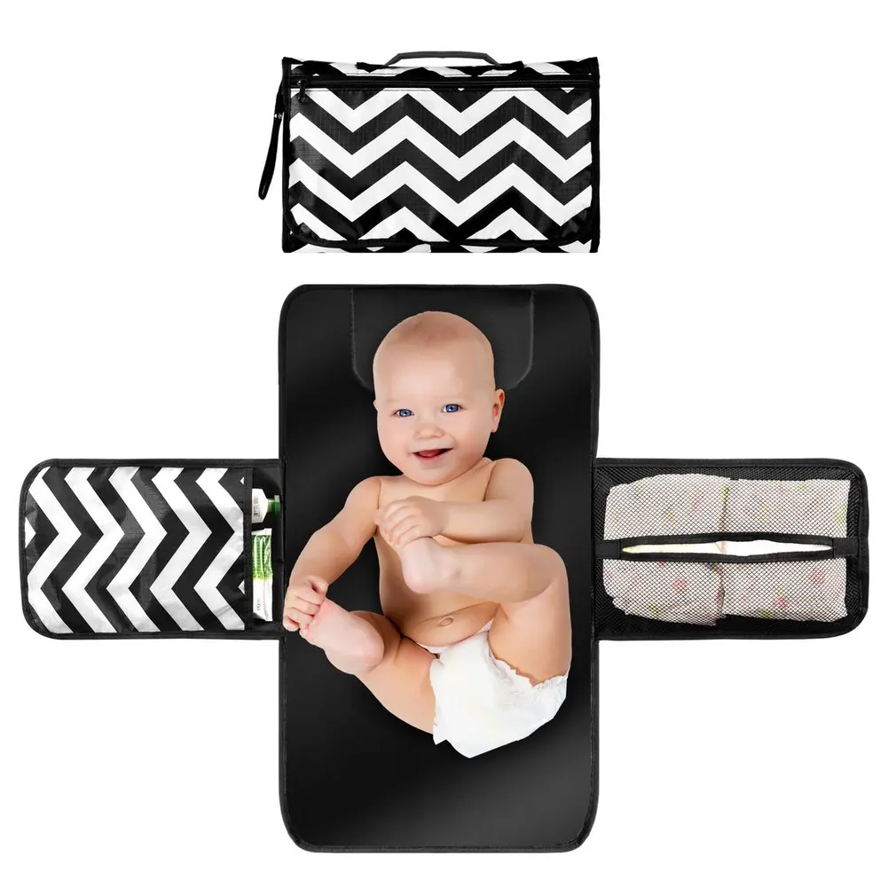 travel changing mat with wipes case