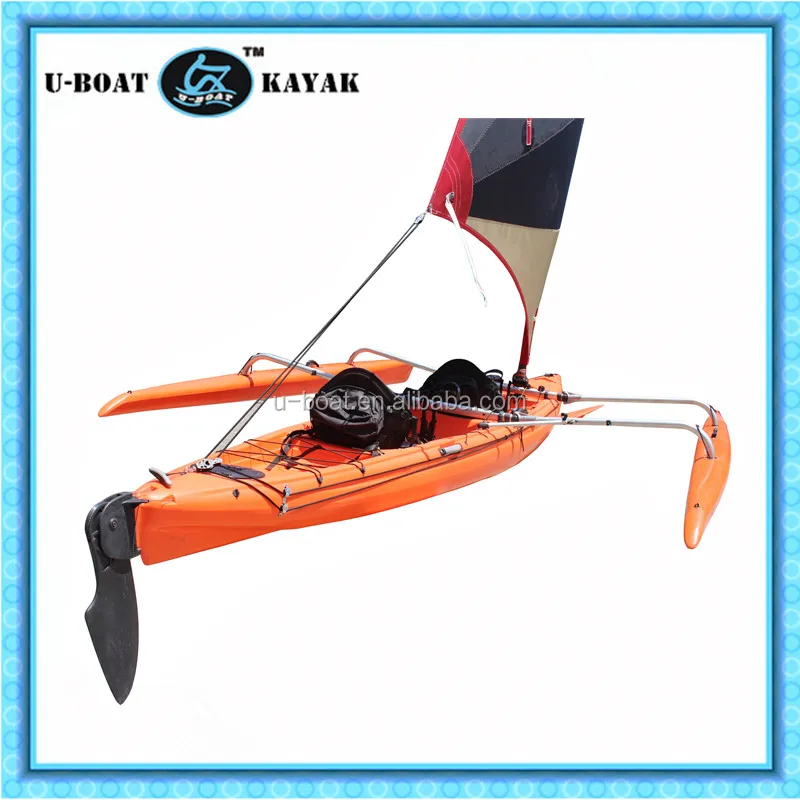 
New design high quality 18ft plastic sailboat with foot drive pedal system and rudder on sale 