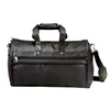 Genuin Leather 2-in-1 Carry-On Garment Duffel Bag With Adjustable Shoulder Strap