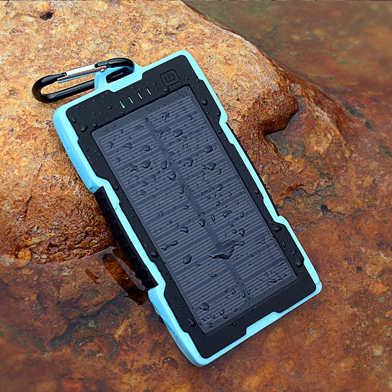 2016 Portable Rain Resistant Solar Phone Charger for iPhone 6 Plus 13000mAh Solar Charger Power Bank