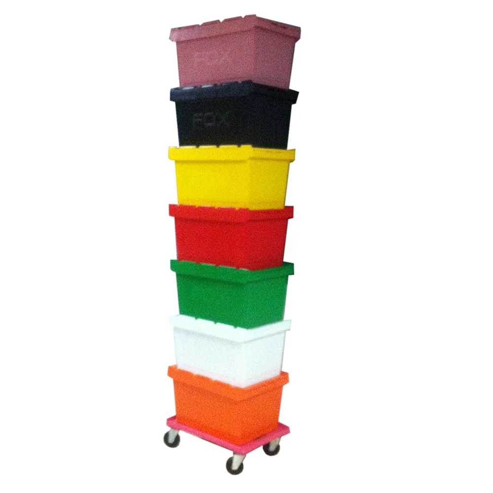 
65L Storage Stackable Plastic Moving Crate for Wholesale 