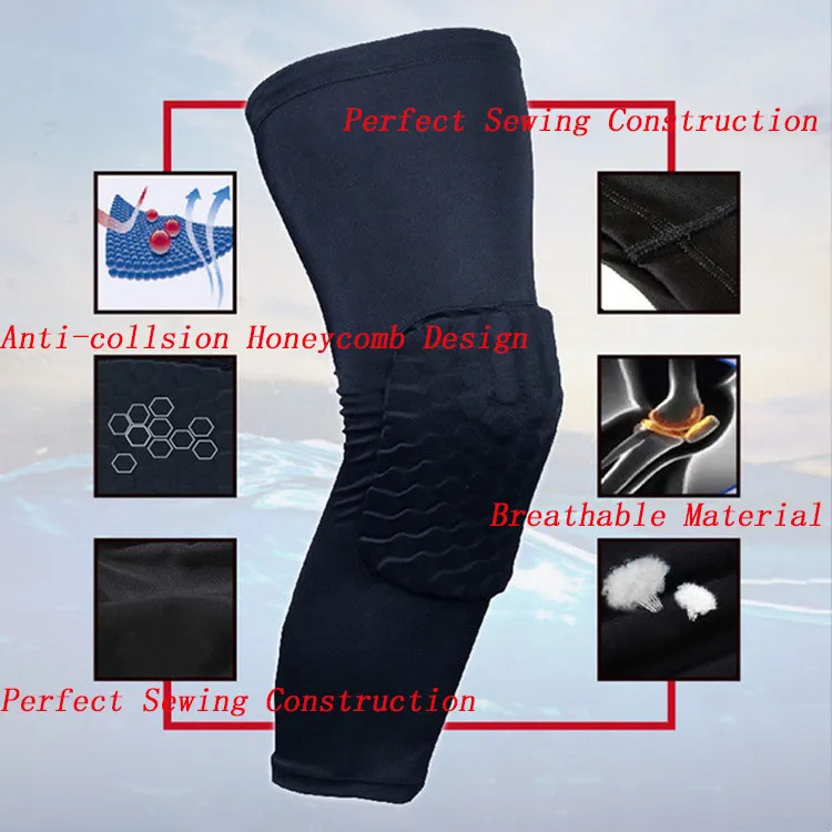 Breathable Short Shockproof Honeycomb knee pads Knee Leg Brace Padded Compression Leg Sleeve