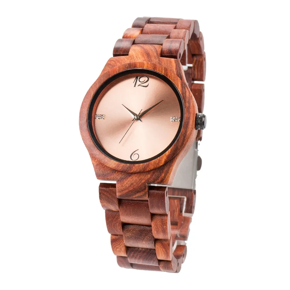 

2019 new arrival lady wood hand watches, Natural wood color