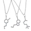 Fashion top sale silver plate metal Chemical Molecular Formula meaningful pendant necklace