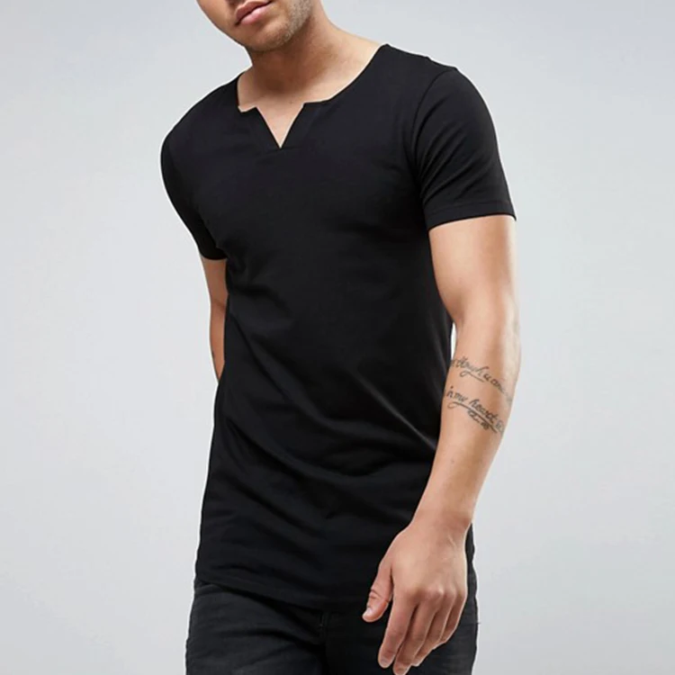 wholesale clothes plain black v neck t shirts men with no tags