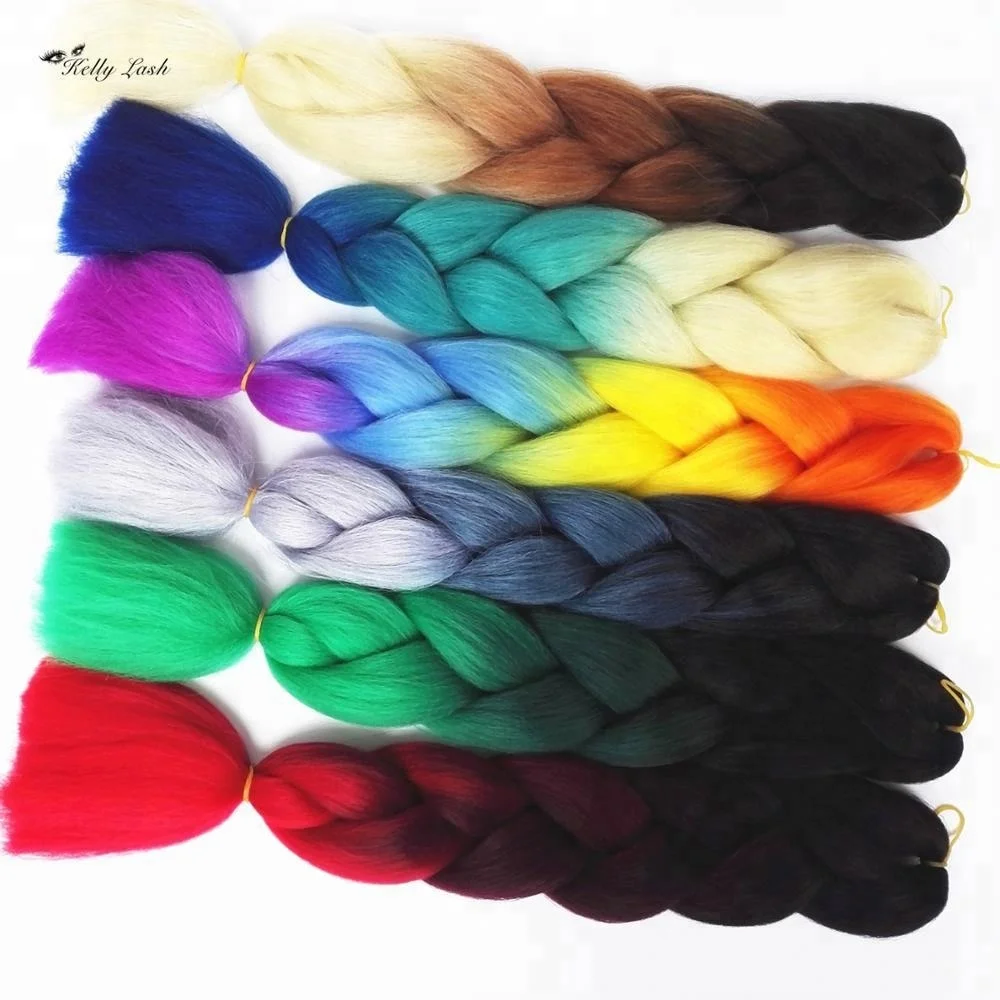 

All color in stock 100g 24inch ombre Africa extension jumbo braid synthetic hair, 120 colors