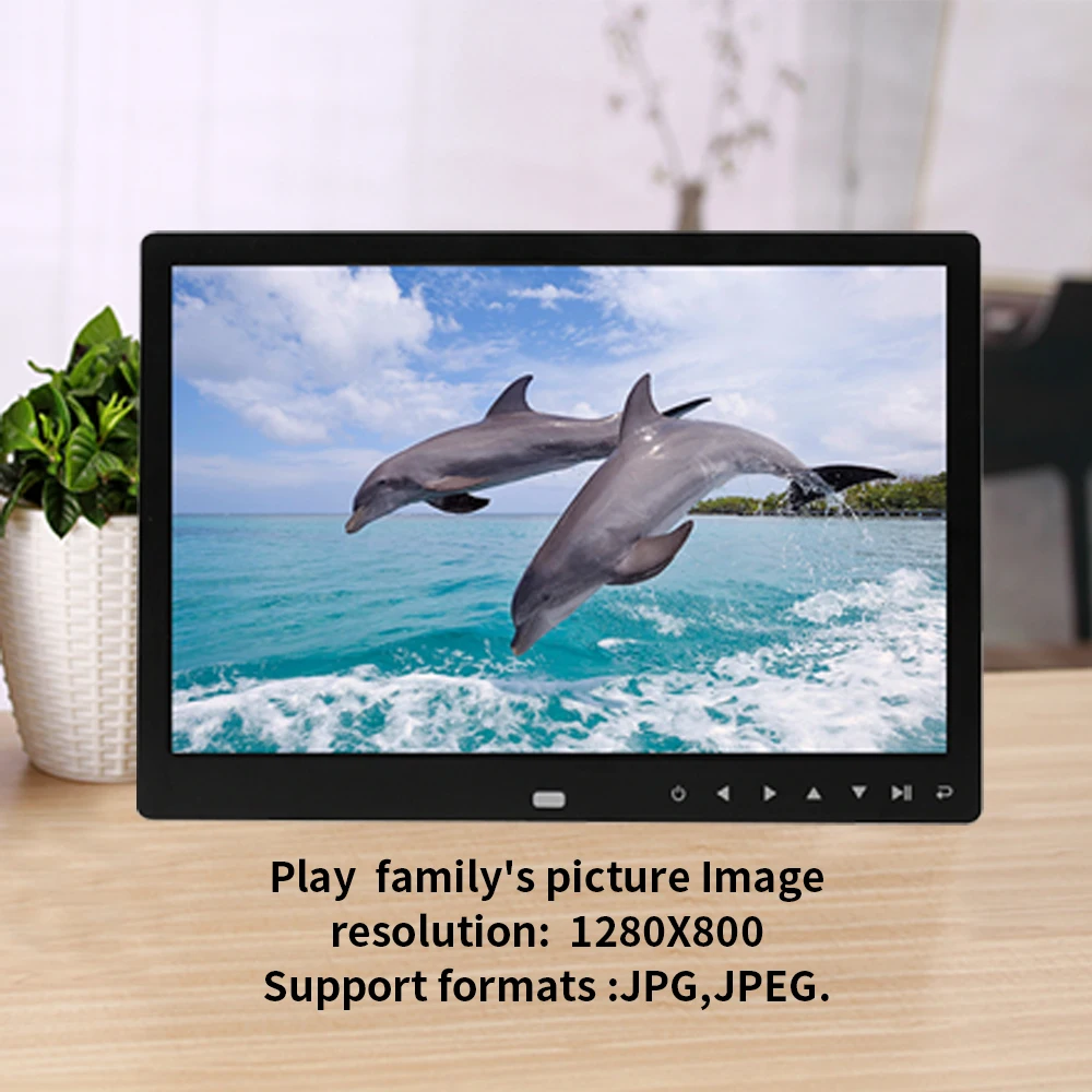 12 inch Rohs digital photo frame lcd advertising screen auto play picture video HD 1280X800