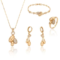 

63238 Xuping wholesale chinese costume jewellery elegant bridal gold jewelry set providing free sample