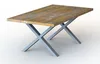 UK hot-selling solid wooden coffee table metal iron X shape leg