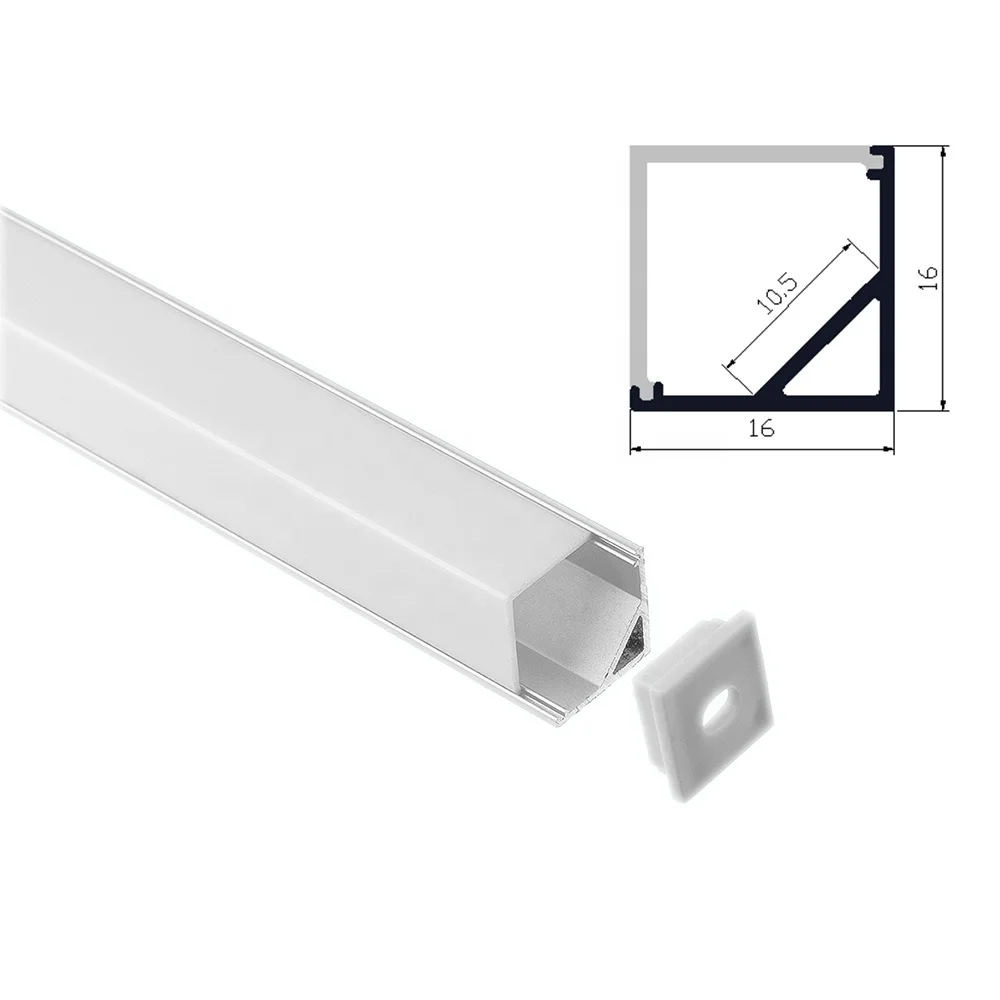 6.6ft or 2 Meters 90 degree Angle Aluminum LED Corner Channel