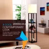 Modern Lighting Decorative Wooden Shelf USB Floor Lamps For Living Room