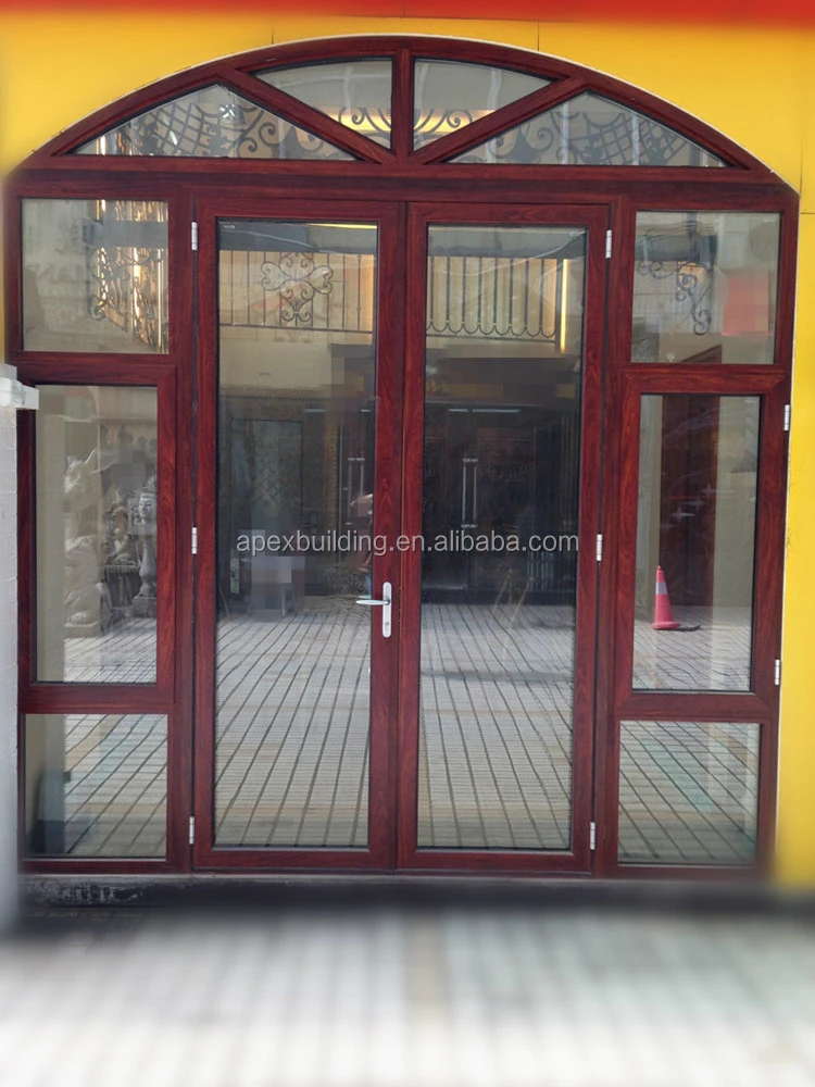 Arco diseño abatible de aluminio ventana corredera de la puerta francés