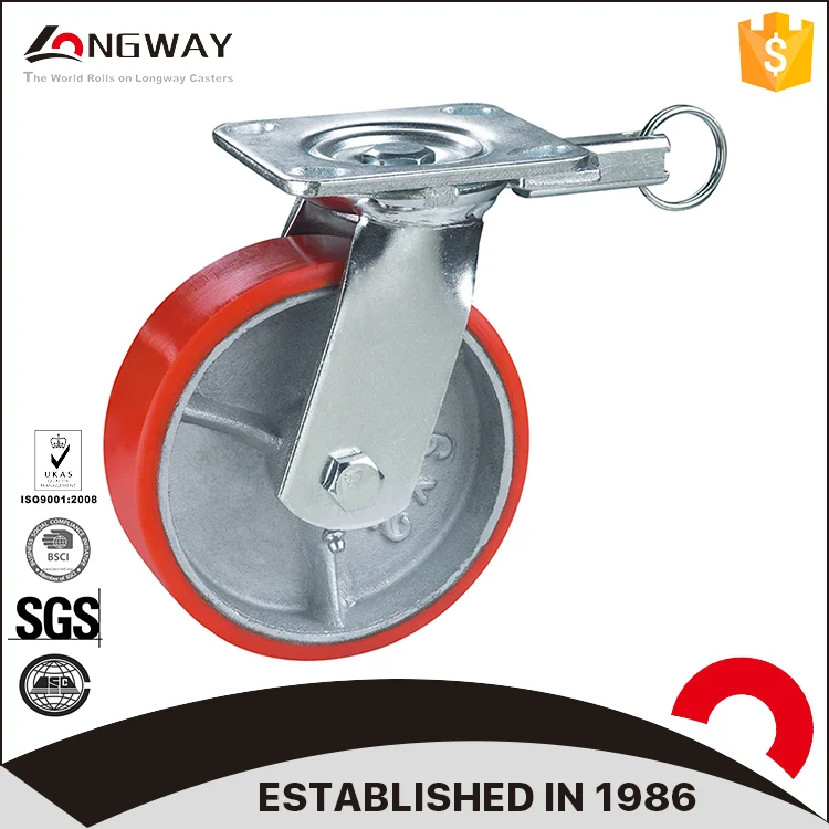 Heavy Duty 500kg Load Weight Cast Iron Wheel Directional Locking Caster
