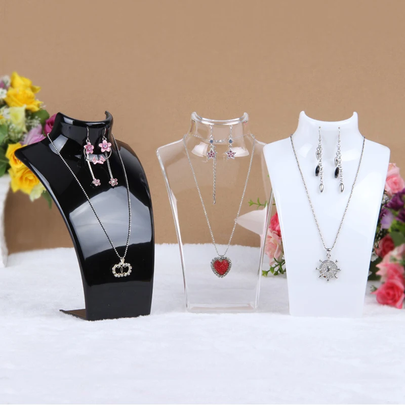 

Wholesale 3 Colors 20*13.5*7.3CM Mannequin Necklace Jewelry Pendant Display Stand Holder Show Decorate Jewelry Display Shelf