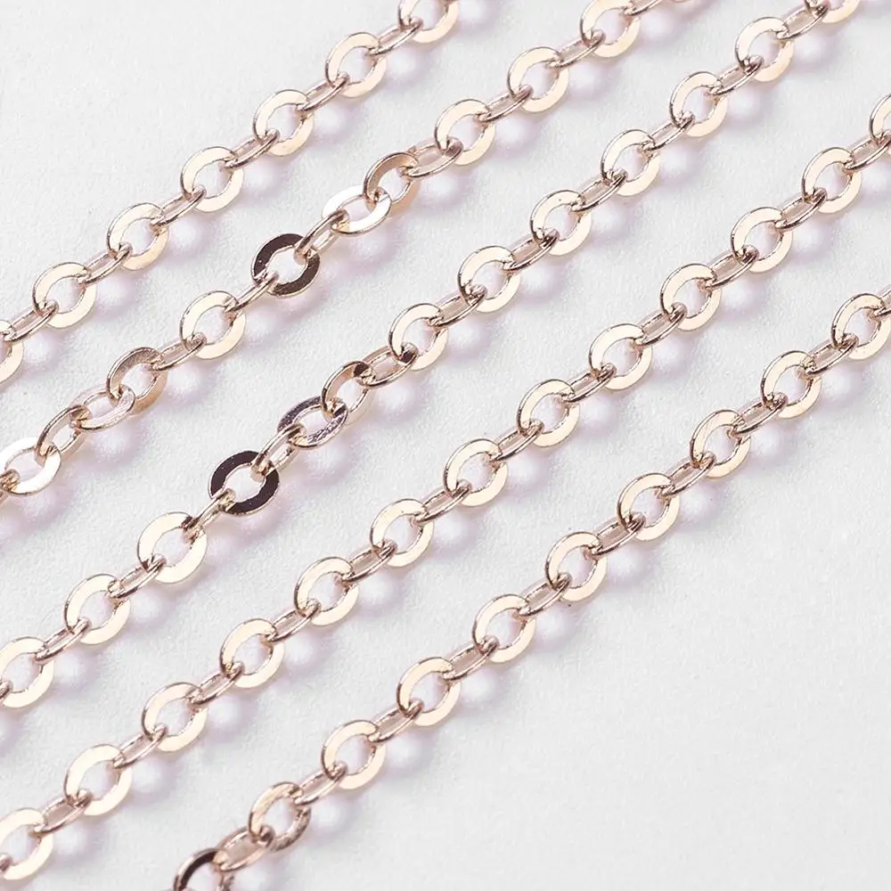 

PandaHall 2.5mm Rose Gold Brass Soldered Spool Cable Chain