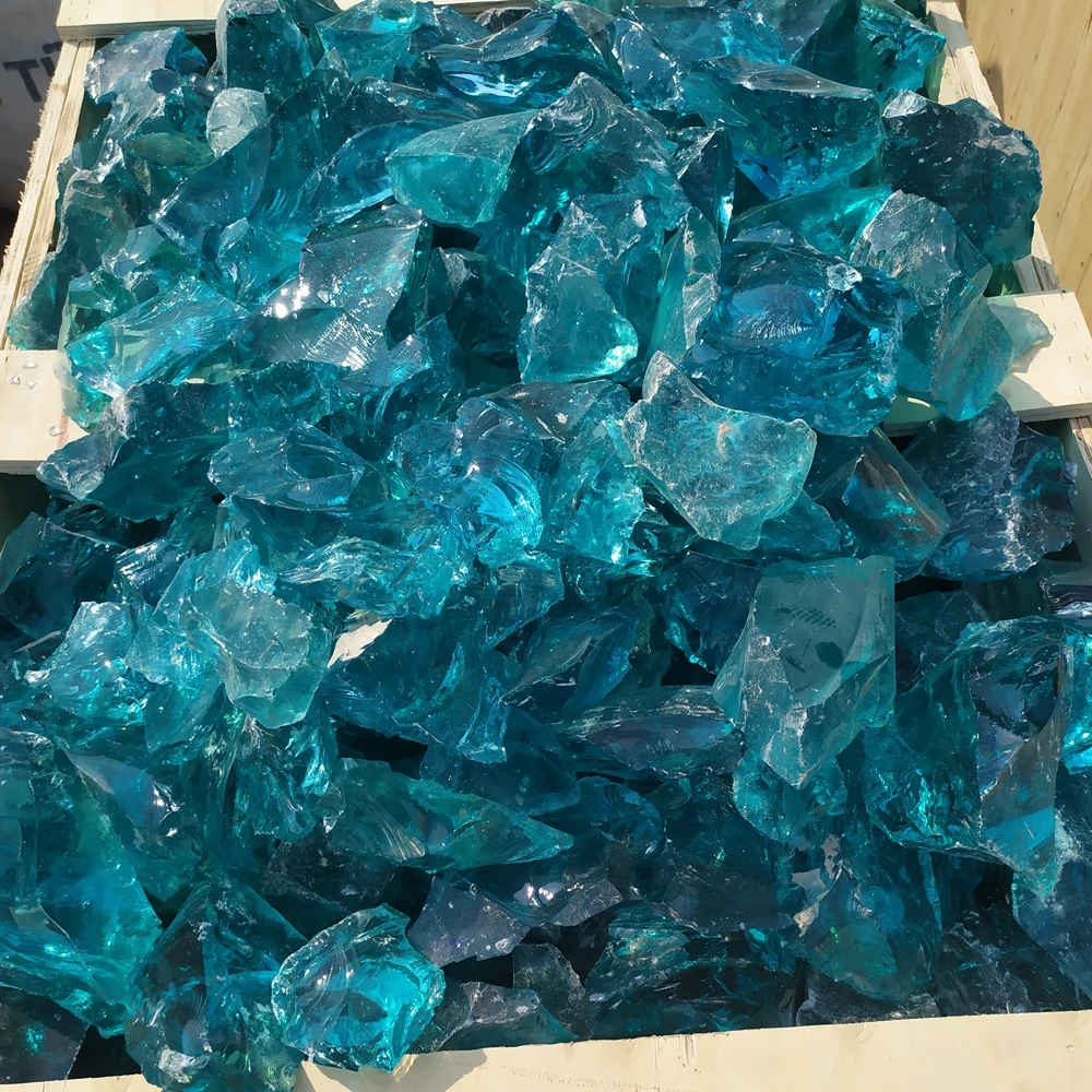 园林绿化装饰 gabion 绿松石玻璃岩石石头块