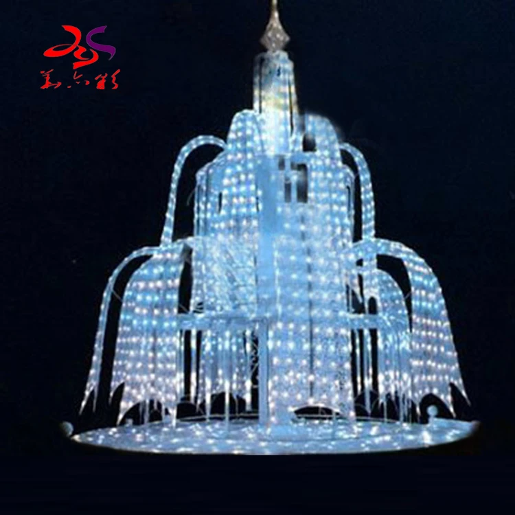 3d Outdoor Christmas Decorations Sculpture Led Rope Fountain Motif