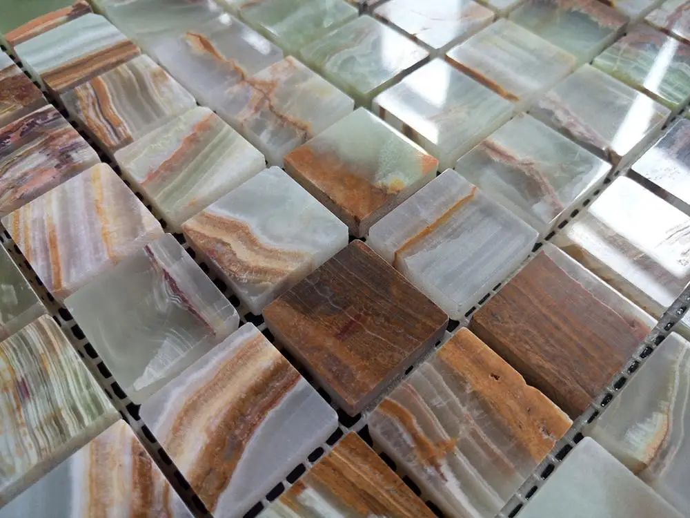 Natural onyx stone mosaic wall tile from factory supply