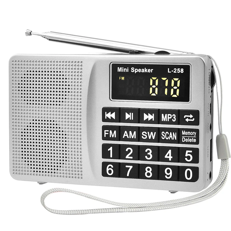 
portable FM/SW/AM radio usb mini fm digital radio speaker pocket radio in speaker pc phone MP3 music player dj bass speaker  (60667364182)