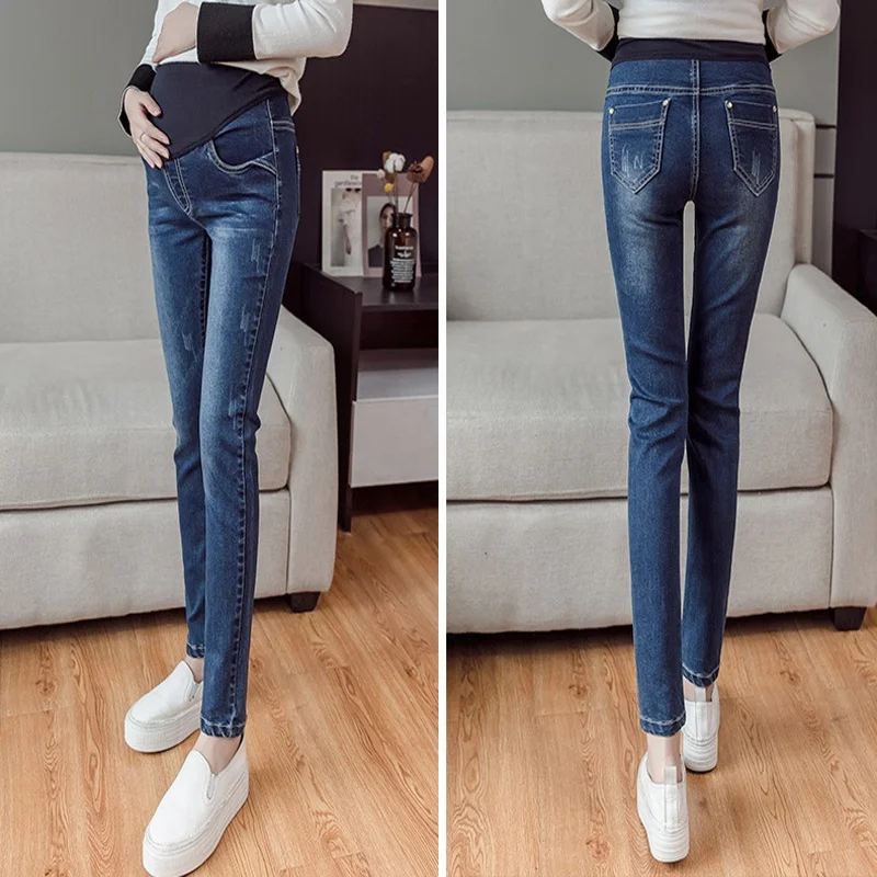 

Maternity Jeans For Pregnant Women Pregnancy Winter Warm Denim Pants Maternity Clothes Pregnant Trousers