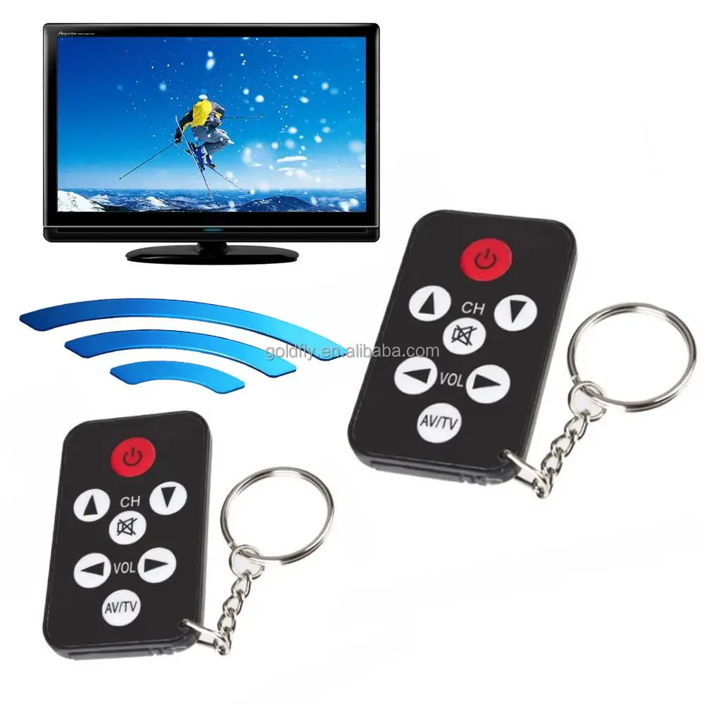 

Black Mini Universal Infrared IR TV Remote Control Controller 7 Keys Button Keychain Key Ring Wireless Smart Remote Controller