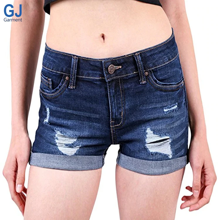 

Fashion Custom Designed Summer Women Denim Mini Short Jean Jeans Tight Sexy Woman Mujer Cotton Booty Shorts, Blue