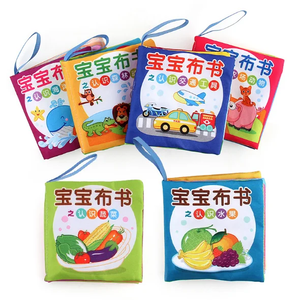 
Baby Ring paper fabric book Baby Tear not rotten early teaching book 3D Baby cloth book 