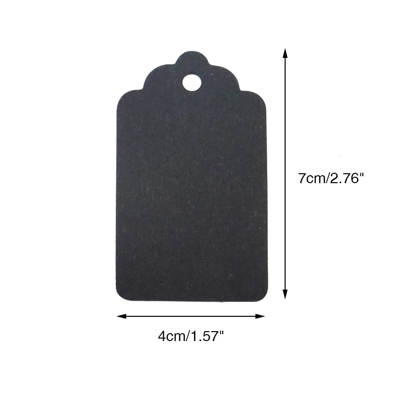 

100 Piece/Bag Rectangle Black Blank Gift Paper Hang Tag with Eyelet